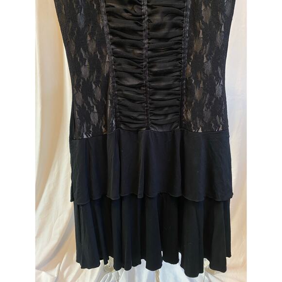 b.p.c. dress Corset style lace ruffles black size small - Picture 6 of 11